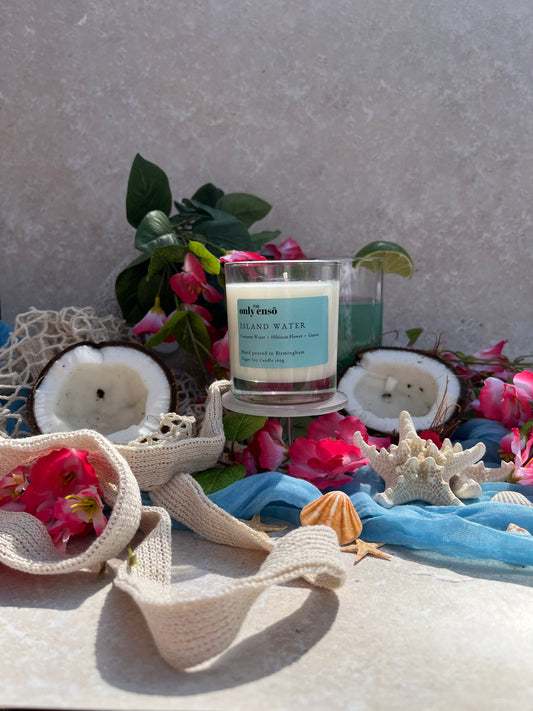Island Water Soy Wax Candle | Coconut Water, Hibiscus Flower and Guava