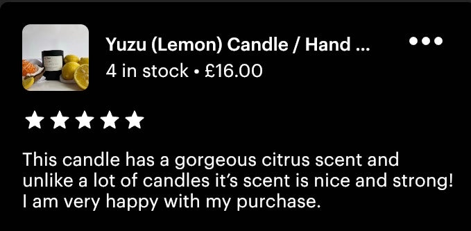 Yuzu Soy Wax Candle | Lemon, Orange and Coconut
