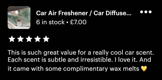 Car Air Freshener | Vegan Car Diffuser