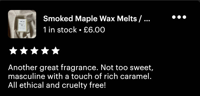 Smoked Maple Soy Wax Melts | Maple, Tobacco and Amber
