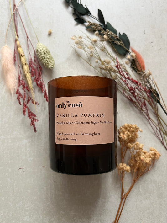 Vanilla Pumpkin Soy Wax Candle | Pumpkin Spice, Cinnamon Sugar and Vanilla Bean