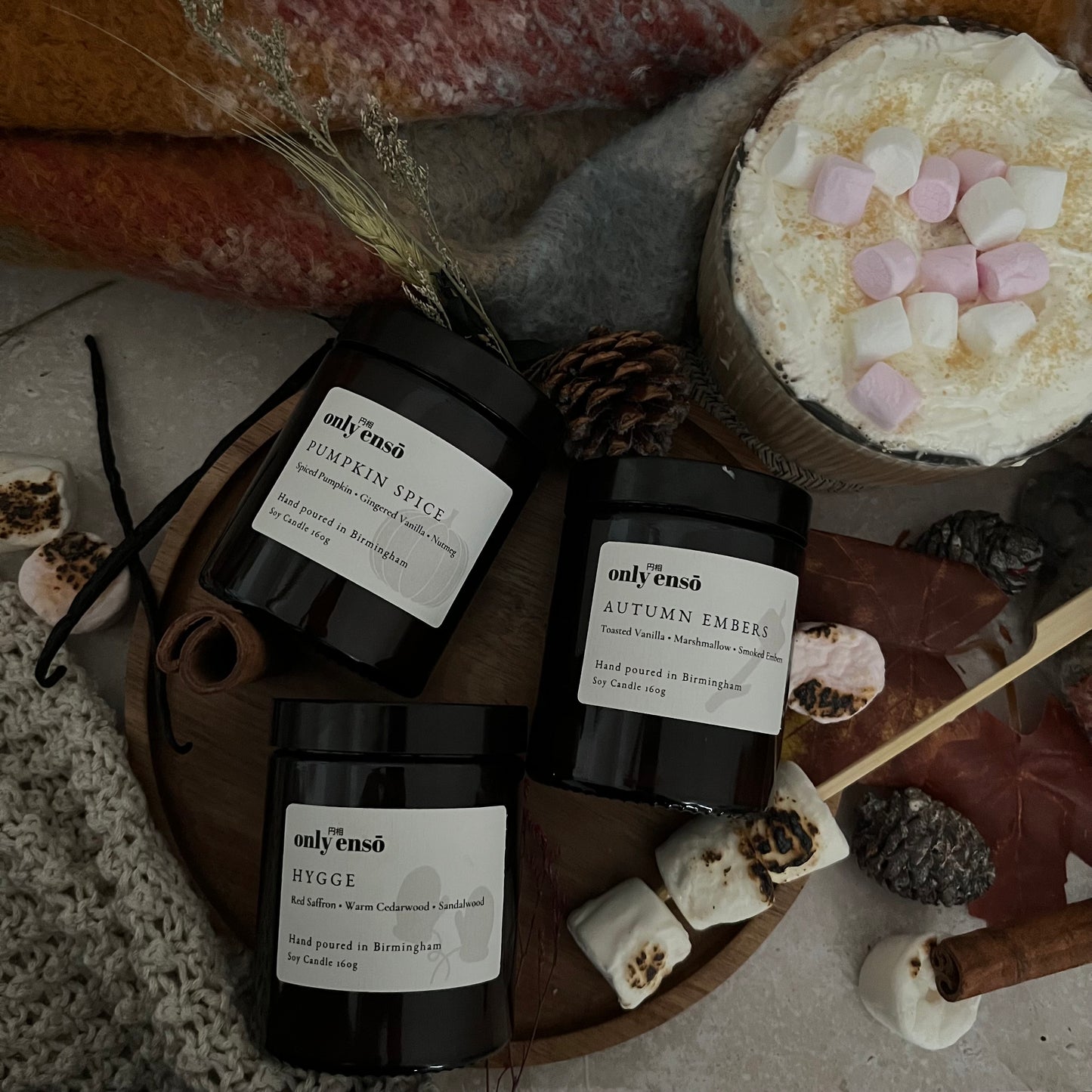 Autumn Embers Soy Wax Candle | Toasted Vanilla, Marshmallow and Smoked Embers