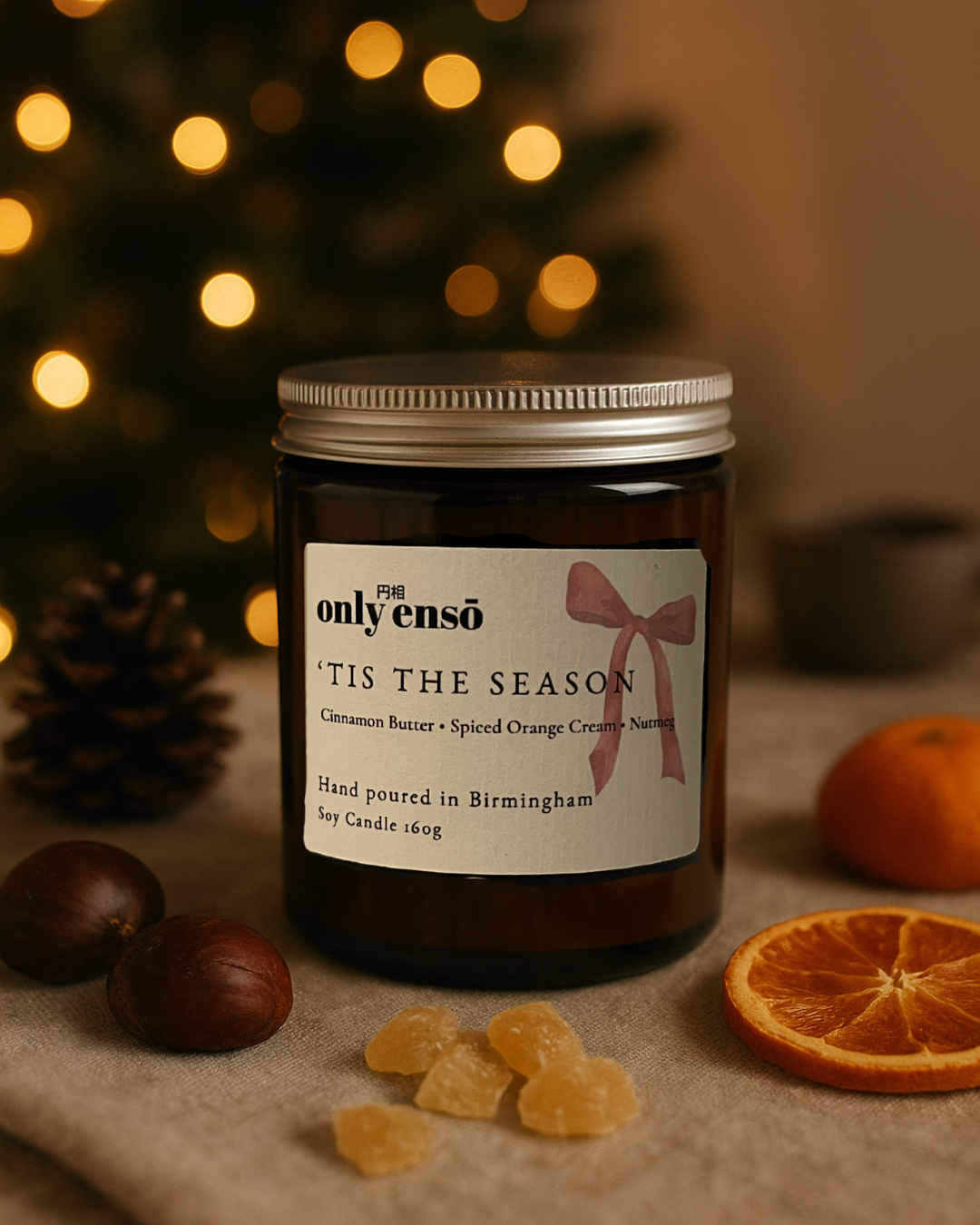 ‘Tis The Season Soy Wax Candle | Cinnamon Butter, Spiced Orange Cream and Nutmeg