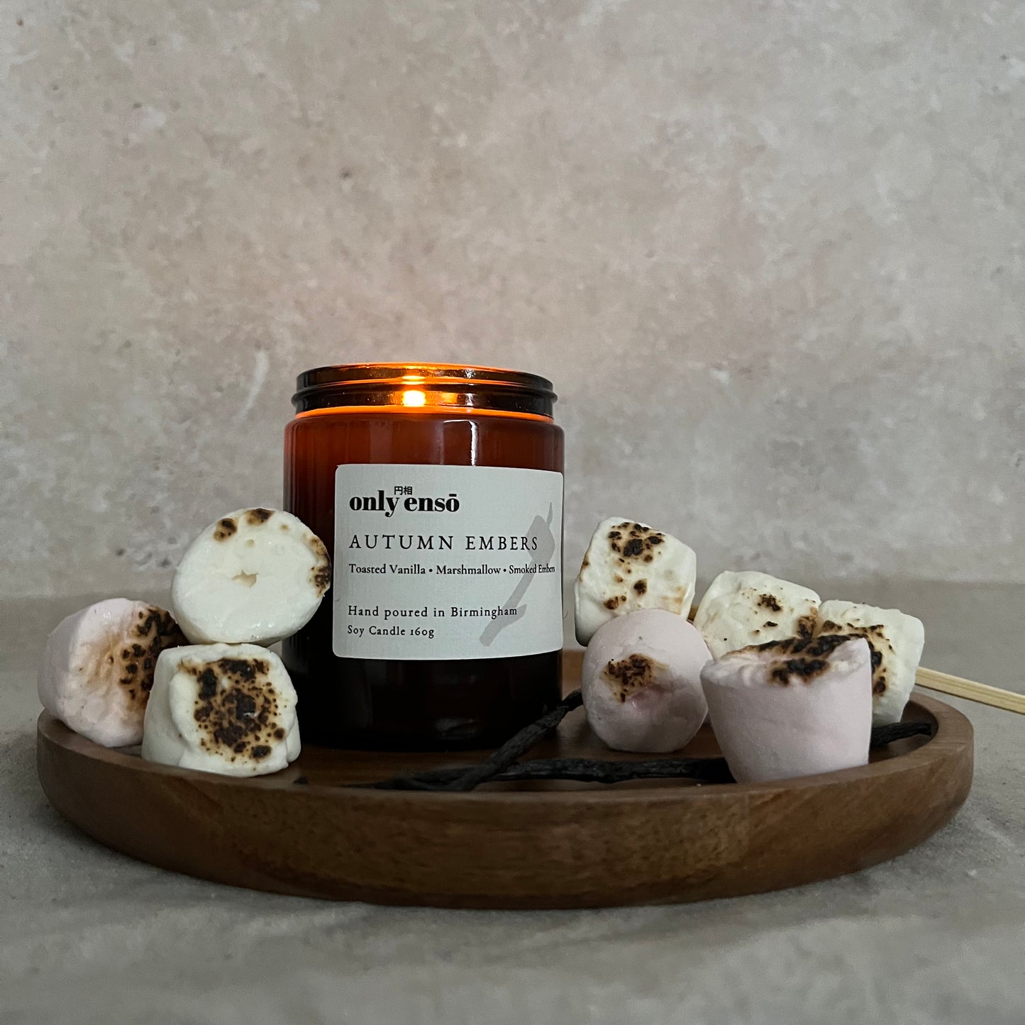 Autumn Embers Soy Wax Candle | Toasted Vanilla, Marshmallow and Smoked Embers