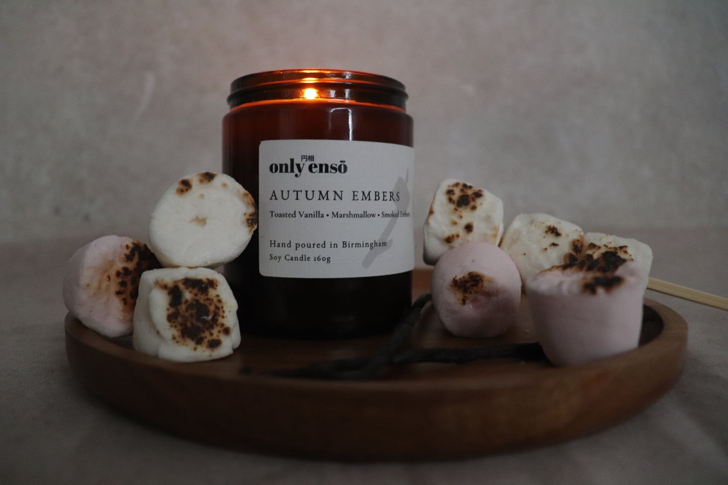 Autumn Embers Soy Wax Candle | Toasted Vanilla, Marshmallow and Smoked Embers