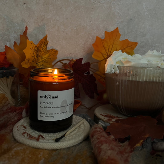 Hygge Soy Wax Candle | Red Saffron, Warm Cedarwood and Sandalwood