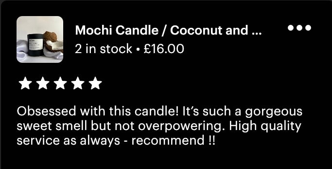 Mochi Soy Wax Candle | Coconut, Cream and Vanilla