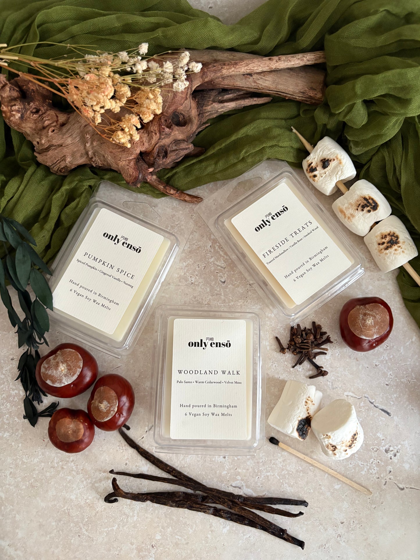 Fireside Treats Soy Wax Melts | Toasted Marshmallow, Vanilla Bean and Smoked Wood