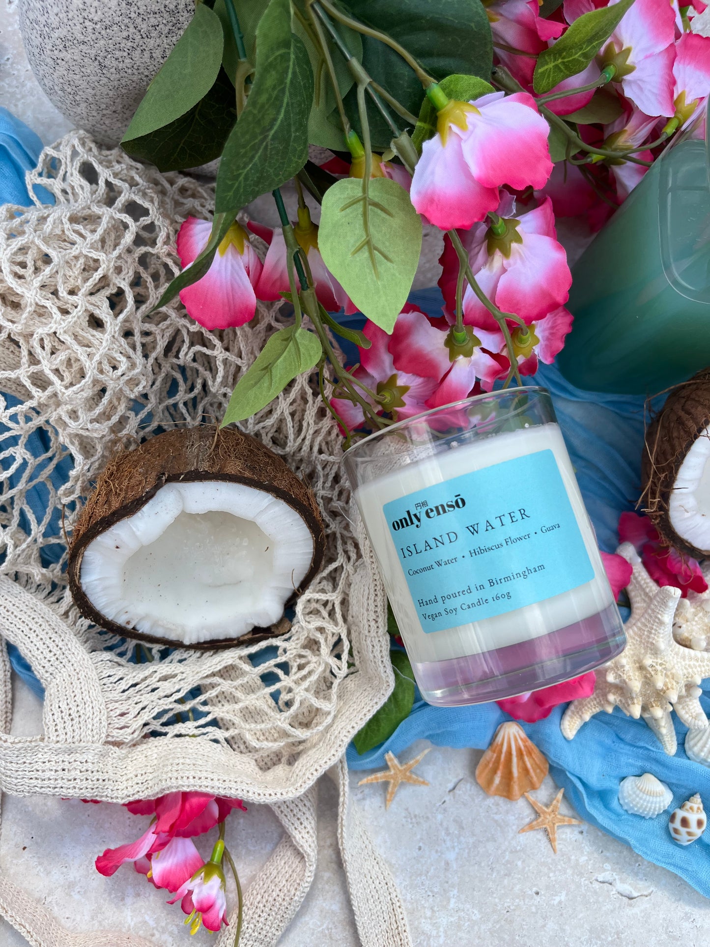 Island Water Soy Wax Candle | Coconut Water, Hibiscus Flower and Guava