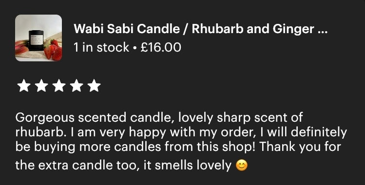 Wabi Sabi Soy Wax Candle | Rhubarb, Strawberry and Ginger