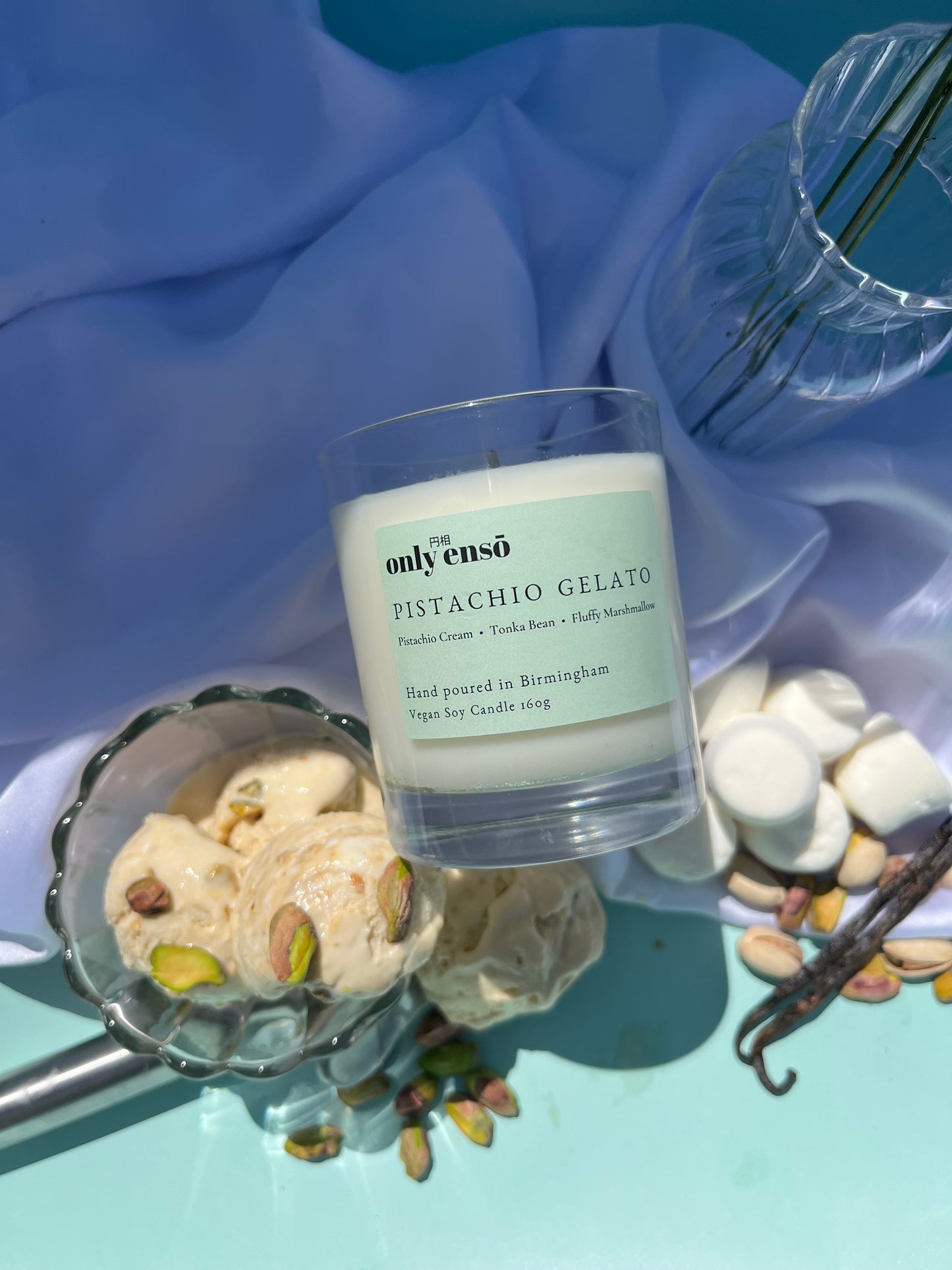 Pistachio Gelato Soy Wax Candle | Pistachio Cream, Tonka Bean and Fluffy Marshmallow